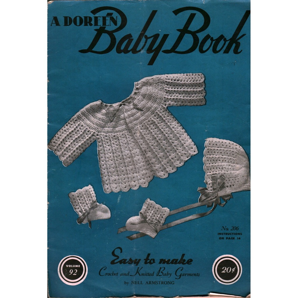 Vintage A Doreen Baby Book Vol 92 Nell Armstrong Crochet Knit Patterns No 206‎